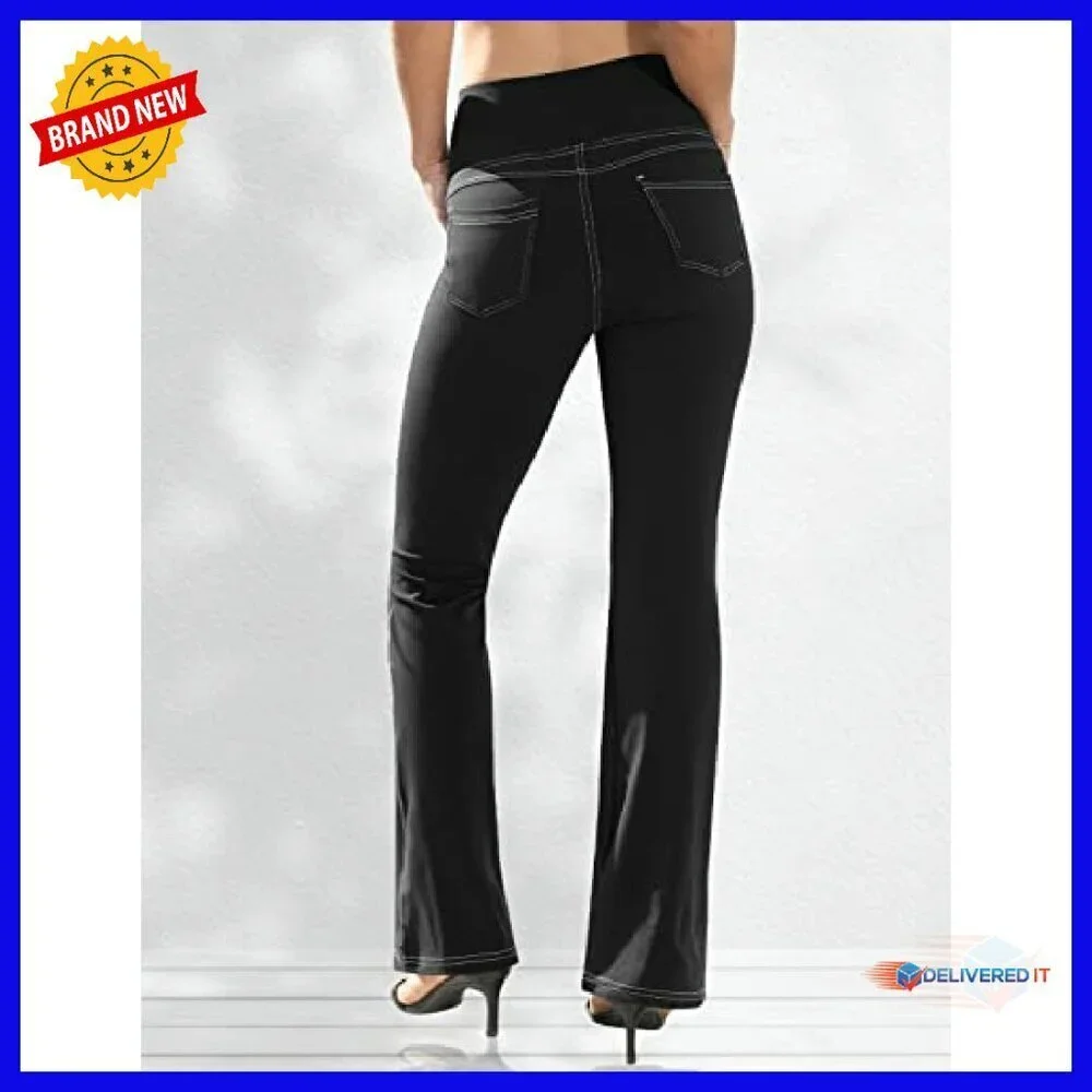 High Waist Tummy Control Bootcut Leggings with 4 Pockets